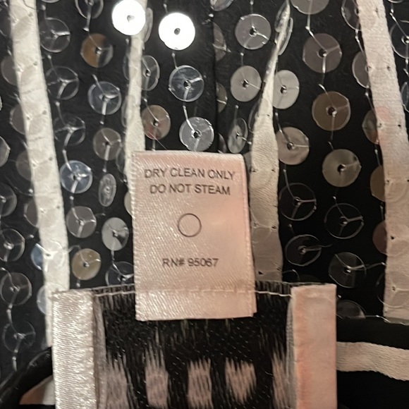 Oscar De La Renta silk, striped sequin pants - Picture 5 of 5